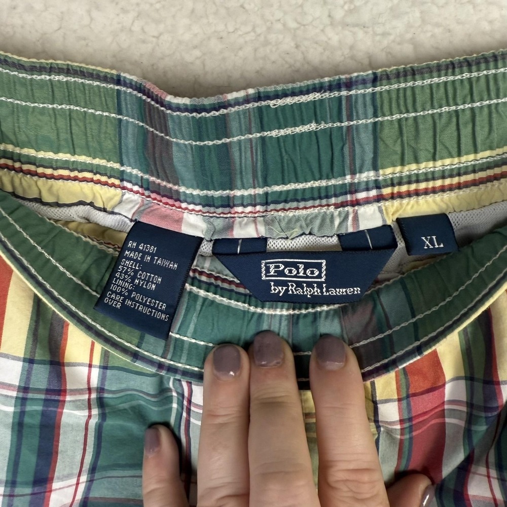Polo Ralph Lauren Swim Trunks Mens XL Plaid Drawstring Mesh‎ Lined Bathing Suit - Picture 3 of 7